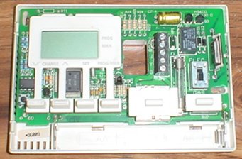 Top of the thermostat's circuit board.