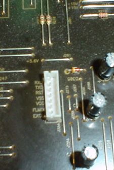 Populated but empty connector on RX-4109 mainboard -- possibly for an RDS decoder unit?